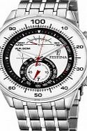 Festina Mens White Steel Chronograph Watch