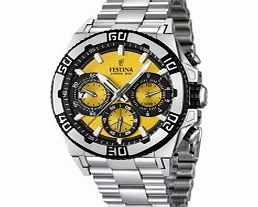 Festina Mens Yellow and Silver 2013 Chrono Bike