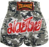 FightStuff Thawat Army Grey Muay Thai Boxing Shorts, L