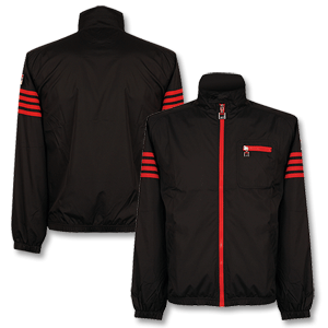 Vintage Four Stripe Wind Jacket - Black/Red