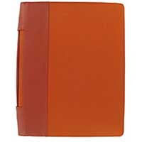 Graphic Zipped Portfolio With Handles Burnt Orange