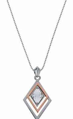 Fiorelli White and Rose Crystal Geometric Pendant