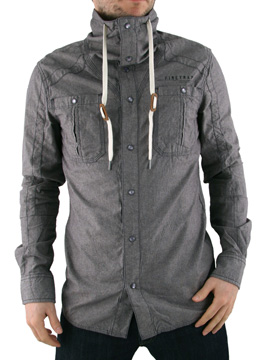 Grey Vision Funnel Neck Shirt