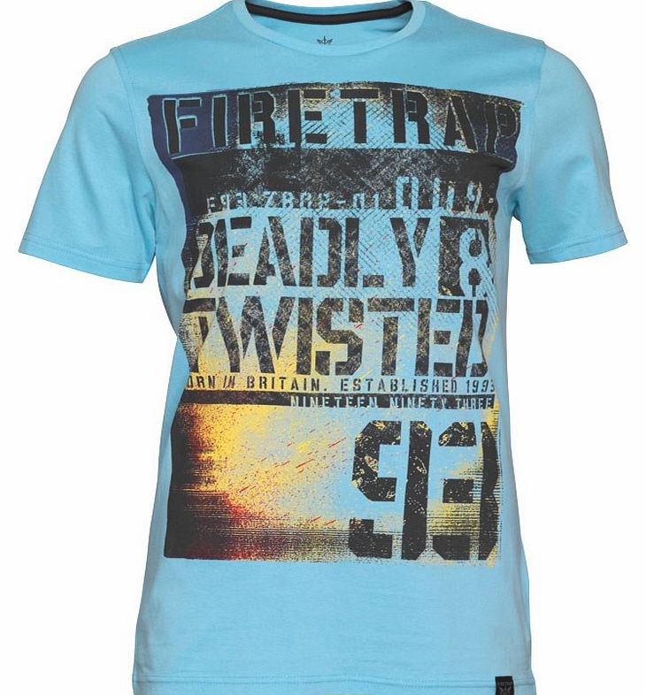 Mens Twisted T-Shirt Air Blue