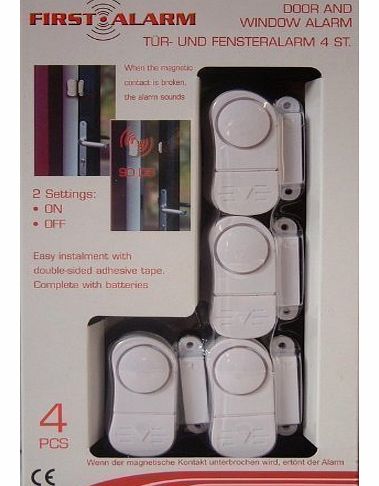 First Alarm 4 PC PIECE DOOR WINDOW INTRUDER SECURITY ALARM ALARMS