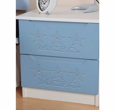 First Team Furniture Manchester City 2 Drawer Bedside Cabinet