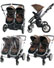 First Wheels Twin Elite Pushchair Brown inc Pack