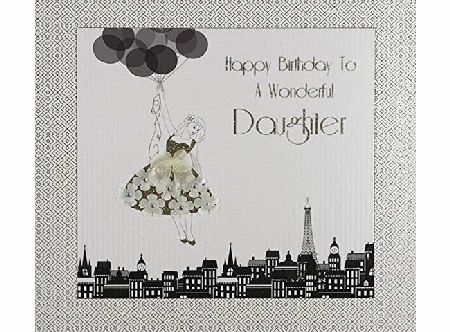 FIVE DOLLAR SHAKE  THE FITZGERALD COLLECTION `` Happy Birthday Wonderful Daughter `` Large Handmade Birthday Card - GA19