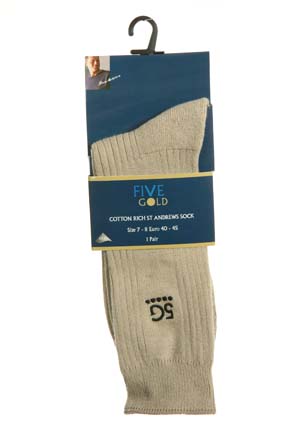 Five Gold Mens 1 Pair FiveGold St. Andrews Cushioned Rib Sock Navy