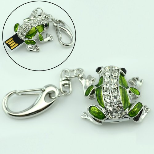 Fives 8GB Crystal Frog Pendant USB Flash Drive (Green)