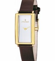 Fjord Ladies Gyda 2 Hand Gold Brown Watch