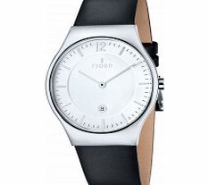 Fjord Mens Olle 2 Hand Silver Black Slim Watch