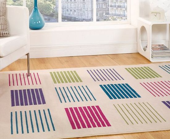 Flair Rugs Element 5861 Box Stripe Rug, Multi, 60 x 220 Cm