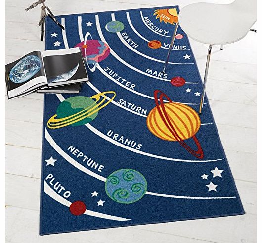 Flair Rugs Matrix Kiddy Planets Rug, Multi, 80 x 120 Cm