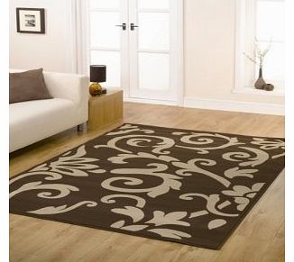 Flair Rugs Retro Classics 8033 Chocolate/Latte Floral Design Oblong Rug 160X225