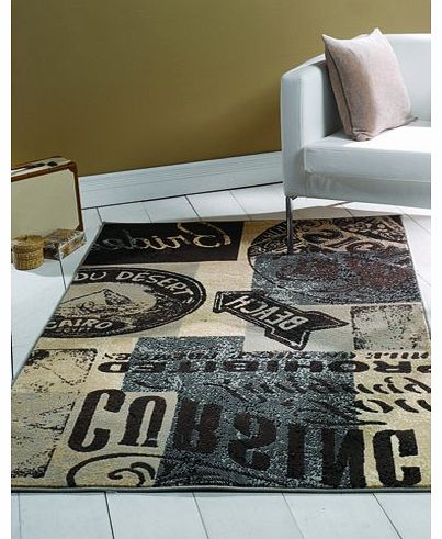 Flair Rugs Retro Funky Insignia Rug, Charcoal, 120 x 160 Cm