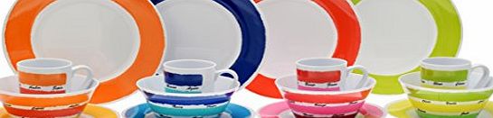 Flamefield 16-Piece Colour Works Melamine Set - Multi-Colour