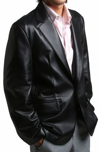 FLATSEVEN Mens Genuine Leather Jacket Sheepskin Blazer one button (LJ111) XL