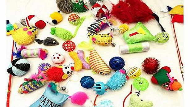 Cat Kitten Toys Small Fur Mice Bells Balls With Catnip Bulk Pack X 10 Items