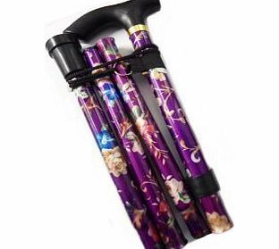 Flissy Purple Floral Lightweight Walking Stick