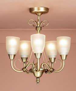 Florence 5 Light Antique Brass Ceiling Light