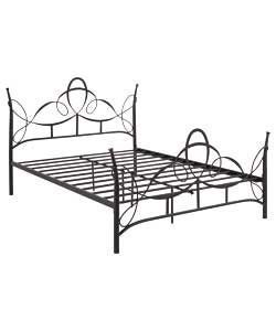 Metal Double Bed Frame - Black