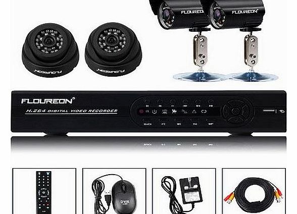 1 X 8CH DVR + 2 X Outdoor Camera + 2 X Indoor Camera HDMI USB WiFi 3G Security Kit UK