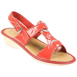 Fly Flot Female Flyl935 Leather Upper Leather insole Lining Casual Sandals in Red Patent