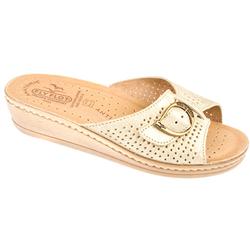 Fly Flot Female Monica Nubuck Upper Leather Lining Adjustable in Beige Sparkle, Black, Blue Sparkle, Red