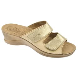 Fly Flot Female Ruth Nubuck Upper Leather Lining Adjustable in Beige Shimmer