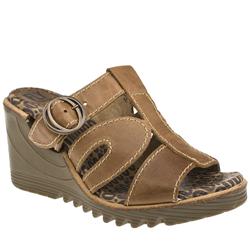 Fly London Female Eveline Easy Mule Leather Upper in Tan