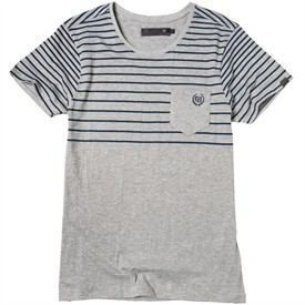 Mens Yardman Stripe T-Shirt Grey Marl/Navy