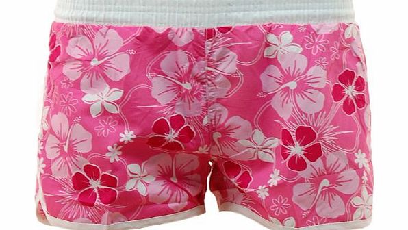 FM Womens / Girls Floral Print Swim Shorts - Beach Surf Board - 941