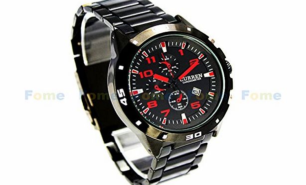 FOME CURREN Steel mens fashion sports watch - red