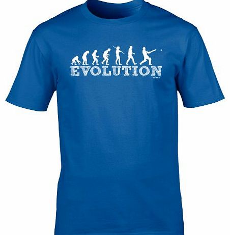 EVOLUTION CRICKET (L - ROYAL BLUE) NEW PREMIUM LOOSE FIT BAGGY T SHIRT - Bats Bags Balls Shoes Pads Clothing Stumps Clothing Slogan Funny Joke Novelty Vintage retro top Mens Ladies Womens Girl Boy tsh