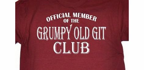 GRUMPY OLD GIT CLUB (XXL - MAROON) NEW PREMIUM T SHIRT - Official Member Of The Slogan Funny Novelty Nerd Vintage retro top clothes Unisex Mens Boy ideas for him her Loosefit tshirt s joke keep Fashio