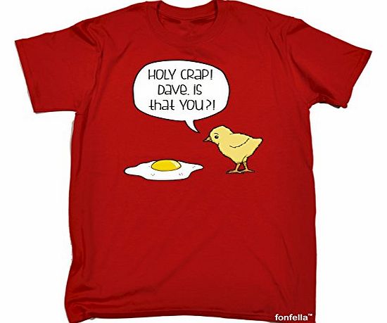 HOLY CRAP ! DAVE IS THAT YOU ? (4XL - RED) NEW PREMIUM LOOSE FIT T-SHIRT - slogan funny clothing joke novelty vintage retro t shirt top mens ladies womens girl boy men women tshirt tees tee t-shirts s