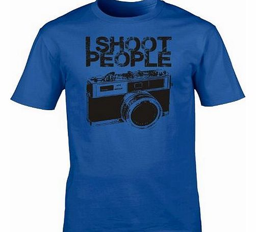 I SHOOT PEOPLE - CAMERA (M - ROYAL BLUE) NEW PREMIUM LOOSEFIT T SHIRT - Slogan Funny Clothing Joke Novelty Vintage retro top Mens Ladies Womens Girl Boy tshirt Tees Tee t-shirts shirts Fashion Urban C