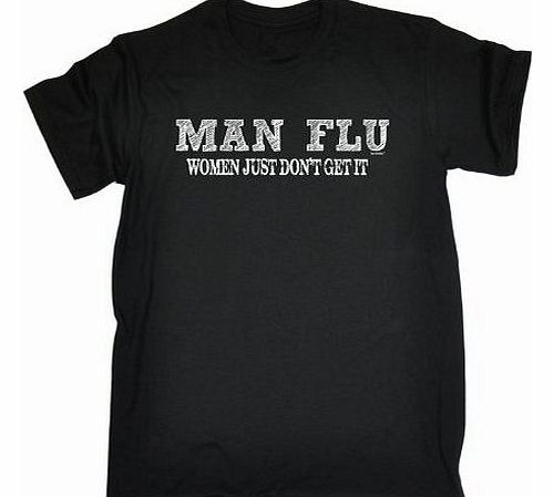 MAN FLU (S - BLACK) NEW PREMIUM LOOSE FIT T-SHIRT - slogan funny clothing joke novelty vintage retro t shirt top mens ladies womens girl boy men women tshirt tees tee t-shirts shirts fashion urban coo