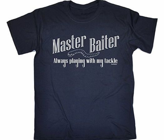 MASTER BAITER (5XL - NAVY) NEW PREMIUM LOOSE FIT BAGGY T-SHIRT - slogan funny clothing joke novelty vintage retro t shirt top mens ladies womens girl boy men women tshirt tees tee t-shirts shirts fash