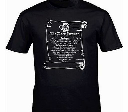 THE BEER PRAYER (5XL - BLACK) NEW PREMIUM LOOSE FIT BAGGY T SHIRT - Drinking Pub dad Daddy Father Day Grandad tee Slogan Funny Joke Novelty Vintage retro top Mens Ladies Womens Girl Boy tshirt shirts 