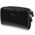 Fontanelli Black Polished Calf Leather Zip Wallet