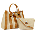 Canvas & Leather Italian Tote Handbag