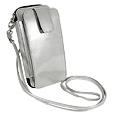 Fontanelli Gray Varnished Leather Cellphone Holder