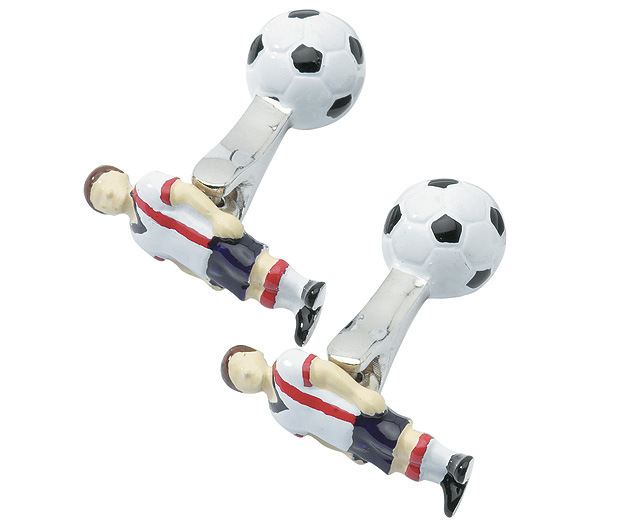 football Cufflinks White