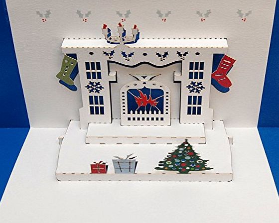 Forever Handmade Cards Pop Ups POP26 - Christmas Fireplace - Laser Pop Up Card