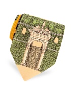 Fornasetti Architetture Multicolor Ornamental Printed Silk Tie