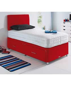 Orlando Red Single Divan - 2 Drawer