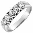 18K White Gold Five Diamonds Band