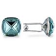 Forzieri Aqua Swarovski Crystal Silver Plated Cufflinks